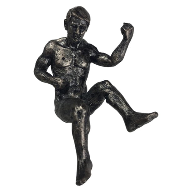 Roca hombre estilo industrial escultura ped decoración decoración ped resina figuril tesanía fondo ped decoración de izquierda Baoblaze Escultura colgante de pared