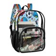 thumbnail image 2 of Large Clear PVC Backpack Heavy Duty See Through Backpack for Adults Work Travel, Light Blue Sport Print Printed 12L, 2 of 8