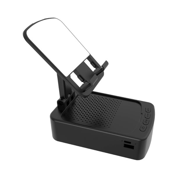 Soporte para teléfono con altavoz Bluetooth inalámbrico, salida USB, recargable, 1500 mAh