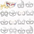 thumbnail image 1 of 14 PCS White Masquerade Masks DIY Paper Masks Half Face Mardi Gras Mask Halloween Party Mask, 1 of 5