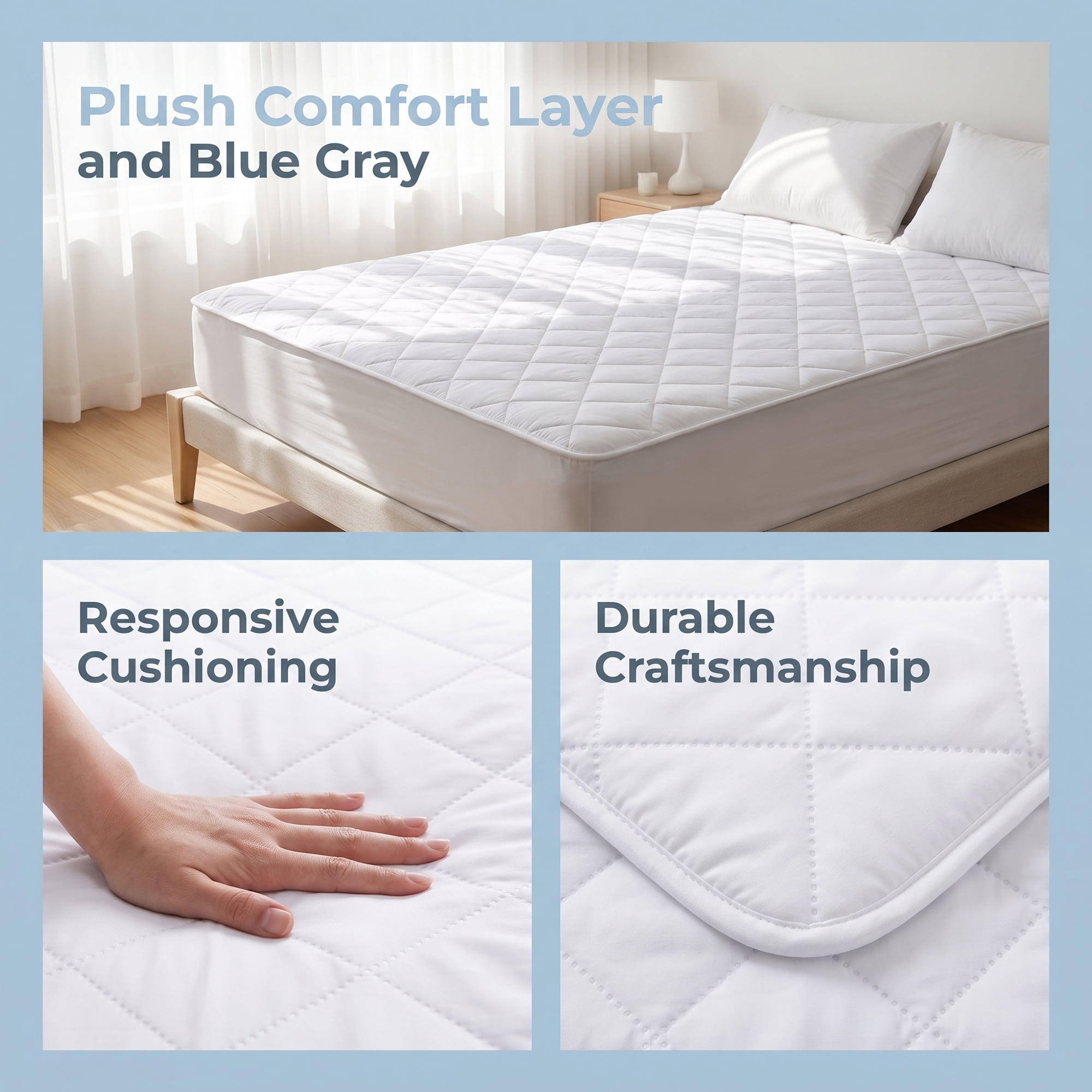 Unique Bargains Microfiber Bed Sheet Mattress Protector Textured Bedding White 39"x75"