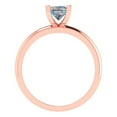 thumbnail image 4 of 1 ct Emerald Cut Blue Moissanite Solitaire 18K Rose Gold Womens Engagement Ring, 4 of 5