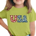thumbnail image 3 of MKOSPLRT Comfortable Kids Patriotic Shirt, 4th of July American Flag Print Crew Neck Short Sleeve T-Shirt Mint Green 9-10 Years, 3 of 7