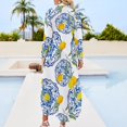 thumbnail image 3 of Robe Chemise à Manches Longues Motif Citron style Méditerranéen Fond Mosaïque Agrumes d'Été Simple Robe de Soirée pour Femmes, 3 of 5