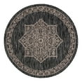 thumbnail image 3 of Unique Loom Outdoor Traditional Collection Area Rug - Antique (4' 1" Round Charcoal Gray/Natural), 3 of 7