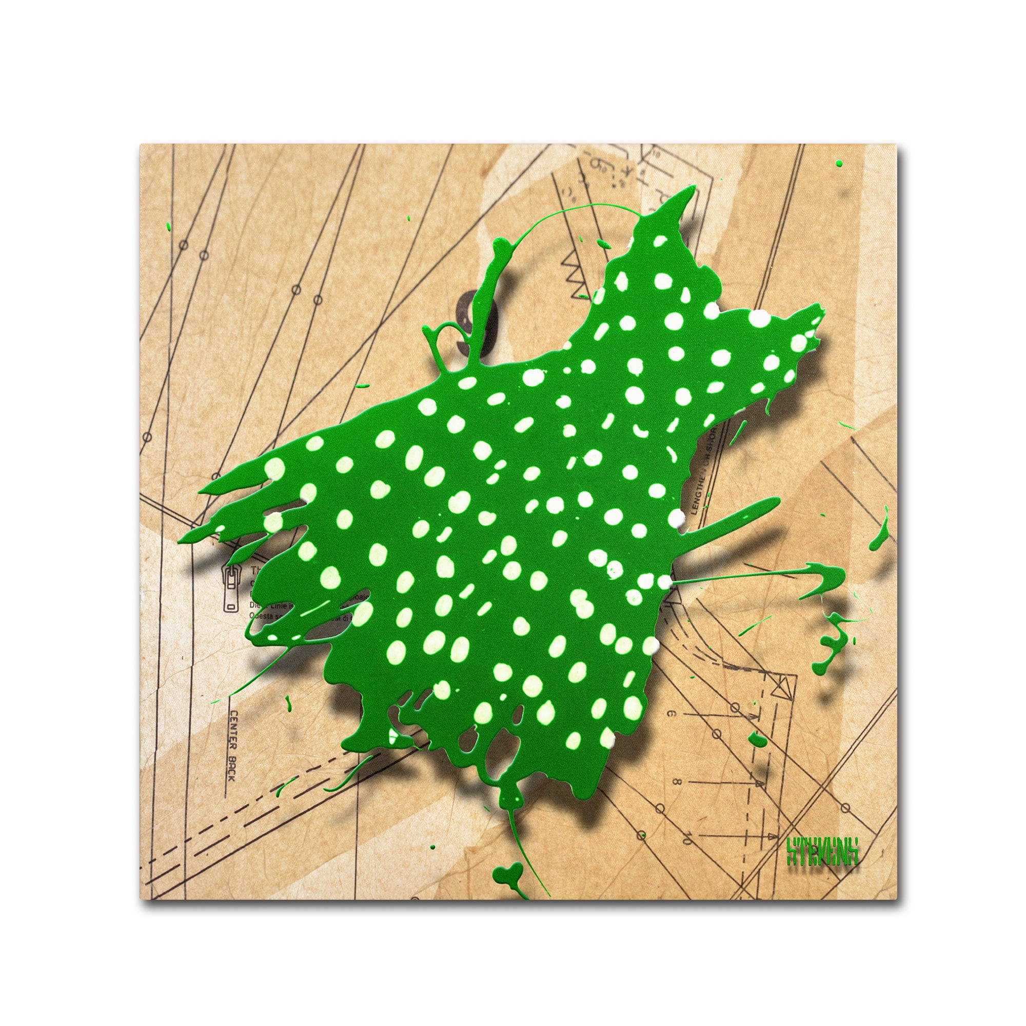 Trademark Fine Art "White on Green" Canvas Art by Roderick Stevens