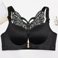 thumbnail image 6 of Aofany Women's Sexy Plus Size Wire Free Bra Solid ColorPush Up Front Close Butterfly Backless Breathable Lingerie, 6 of 8
