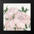 thumbnail image 2 of Holllihocks Art 12x12 Black Modern Framed Museum Art Print Titled - Pink Flowers, 2 of 5