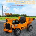 thumbnail image 5 of EastVita Ride on Dump Truck, Ride On Car with Remote Control, 12V Kids Electric Car with Remote Control, Ride on Construction Vehicles with Electric Dump Bed and Extra Shovel, Music Player Orange, 5 of 7