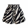 thumbnail image 6 of TEAJOPSUU Summer Zebra Print Shorts for Women Loose Drawstring Beach Shorts Casual Loungewear Flowy A-Line Shorts Black, 6 of 7