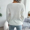 thumbnail image 7 of Hinvhai Plus Size Sweater Tops On Seasonal Clearance Women's Colorful Long Sleeve off Shoulder Knit Sweater Crew Neck Sweater White 4(S), 7 of 7