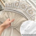 thumbnail image 4 of Twin Sze Fitted Sheet Set - Bohemian Floral Tile 2 Piece Bedding Sets 16" Deep Pocket Fitted Sheet with 1 Pillowcase, Cream Boho Sounthwest Middle Century Brushed Microfiber Hotel Luxury Bed Sheets, 4 of 9