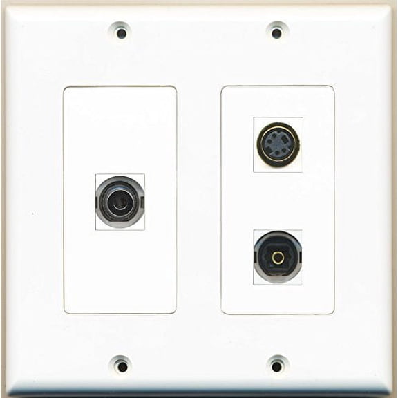 RiteAV - 1 Port S-Video 1 Port Toslink 1 Port 3.5mm - 2 Gang Wall Plate