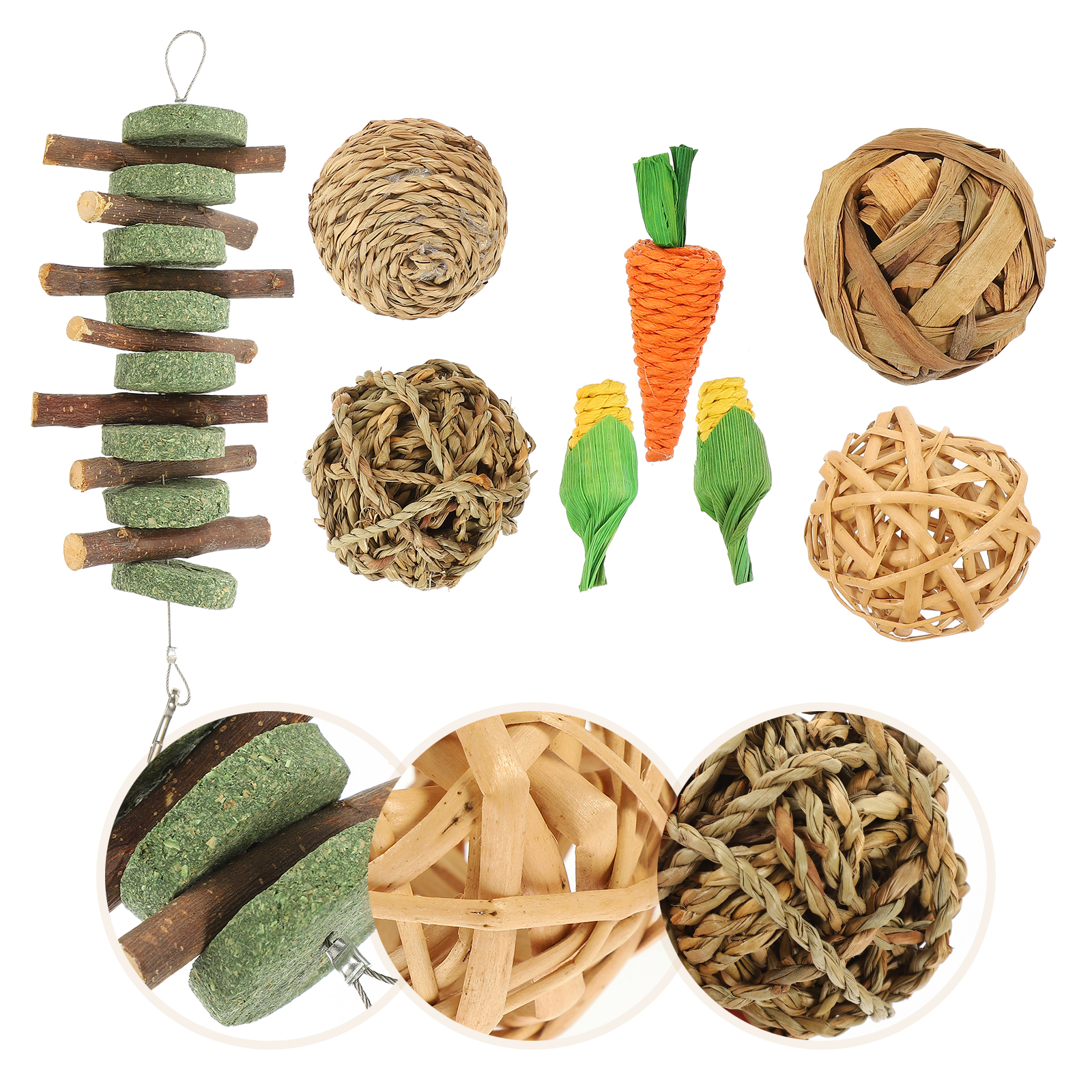 LULULION Small Pets Enrichment Toys Rats Indoor Play 24Pack 11.8X3.14X9.82in