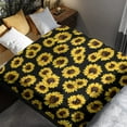 thumbnail image 5 of Sunflower Flannel Throw Blanket Black Sunflowers Soft Cozy Warm Throws Sofa Couch Bedroom Car Fleece Bed Blankets (50x60 Inch, Sunflower), 5 of 6