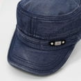 thumbnail image 4 of Unisex Cadet Army Cap Adjustable Flat Top Cap Washed Cotton Military Hat Baseball Cap, 4 of 7