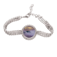 thumbnail image 1 of Ocean Sea Wave Spray Science Nature Picture Tennis Chain Anklet Bracelet Diamond Jewelry, 1 of 3