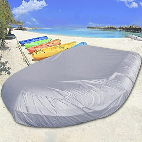 Nvzi Generic 7 Sizes Inflatable Boat Cover Waterproof Anti-UV Cover Dustproof Boat Kayak Sun Protector,Gray,8~9ft