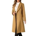 thumbnail image 4 of INSPIRE CHIC Double Breasted Coat for Women's Notched Lapel Collar Classic Winter Overwear, 4 of 5