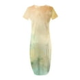 thumbnail image 3 of Staron Robe Femme Ample Fendue Sans Manches Printemps Décontractée Robes avec Poches Fête Plage Hawaïenne Maxi Longue Robe d'Été Jaune TG, 3 of 5