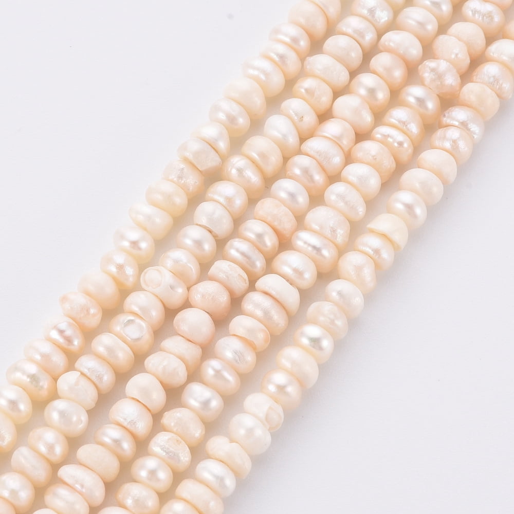 Natural Cultured Freshwater Pearl Beads Strands Potato White 4~5x4~5x2~3mm Hole: 0.5mm about 135~136pcs/strand 14.17 ~14.37inch(36~36.5cm)
