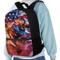 thumbnail image 4 of Binienty American Flag Lightning Football Backpack for Kids 5th Grade 17 Inch Large Capacity School Bookbag with Customizable Shoulder Belts Front Storage Pocket for Elementary, 4 of 6