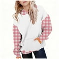 thumbnail image 2 of Sudadera con capucha para niños, cuello redondo, manga larga, ropa de abrigo para niños de talla mediana y grande, jersey, blusa de poliéster para niños, 2 of 5