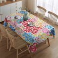 thumbnail image 2 of Rectangle Boho Style Waterproof Tablecloth 60×84 Inch, Bohemian Colorful Floral Reusable Indoor/Outdoor Durable Table Cover for Party Kitchen Dinner Room Decor, 2 of 5