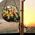 thumbnail image 5 of Stained Glass Window Hanging - Red Yellow Flower Suncatcher for Door Garden Home Decor Wildflowers Sun Catchers Christmas Mother's Day Birthday Gifts for Women Men Mom Nana Friend, 5 of 6