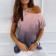 thumbnail image 2 of Mujeres Verano Cuello Redondo Manga Corta Estampado Sin Tirantes Camiseta Tops Blusas OAVQHLG3B Store  lin121212, 2 of 4