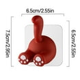 thumbnail image 3 of Dog Tail Coat Hooks - 2.6 x 2.6in, Decorative Wall-Mounted Vinyl Hook with No-Mark Adhesive for Keys, Towels and Bathroom(Red), 3 of 6