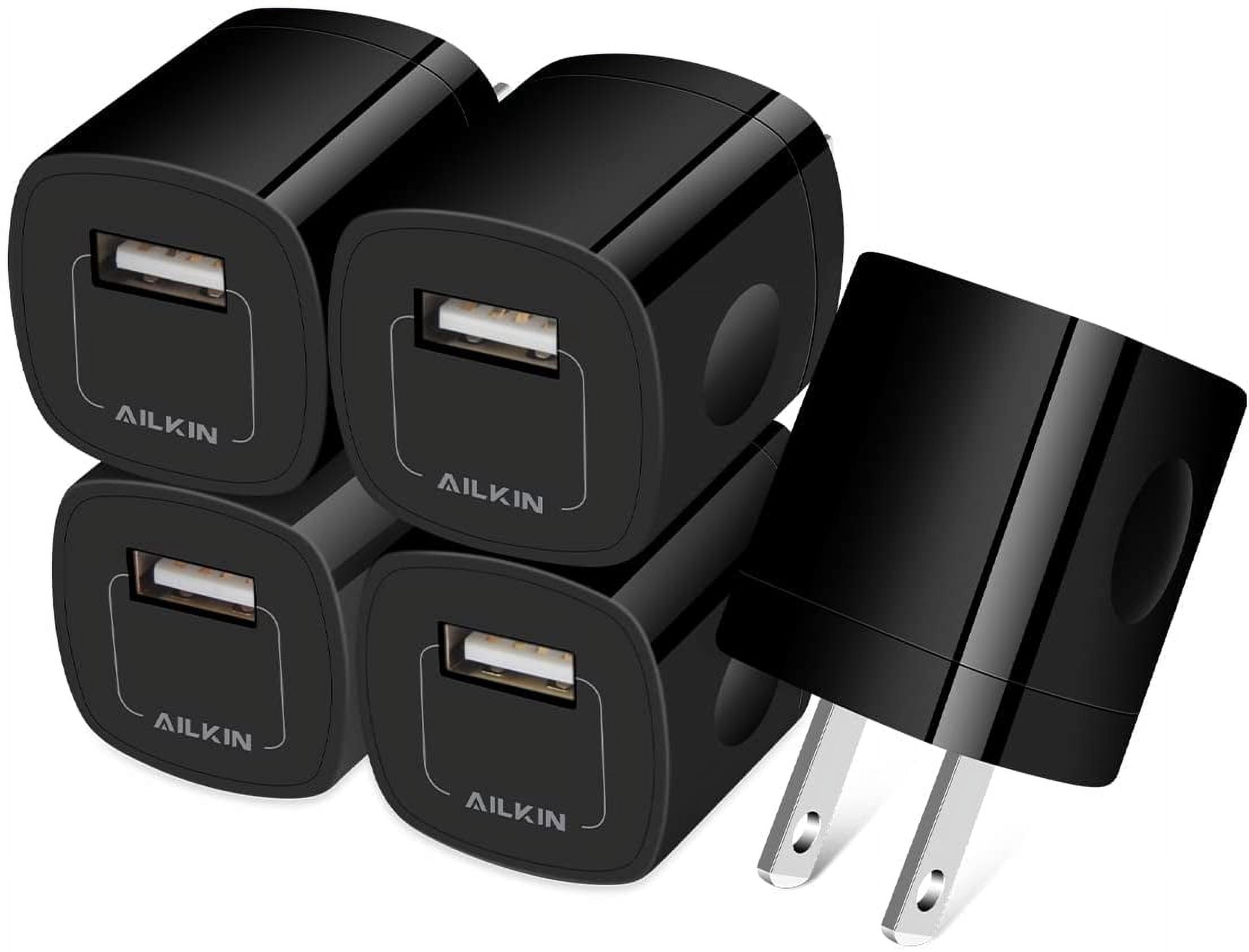 RGHJAR-[5Pack/1Port] USB AC Charger Adapter, Wall Plug Fast Charging Outlet Power Box Cube for iPhone 14 13 15 16 17 Pro Max/Mini SE X XR XS, iPad, Samsung S25 S24 S23 S22 Android Phones Multiple Bri