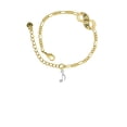 thumbnail image 2 of Delight Jewelry Silvertone Mini Eighth Note Gold-tone Paw Infinity Link Chain Bracelet, 6"+2" Extender, 2 of 3