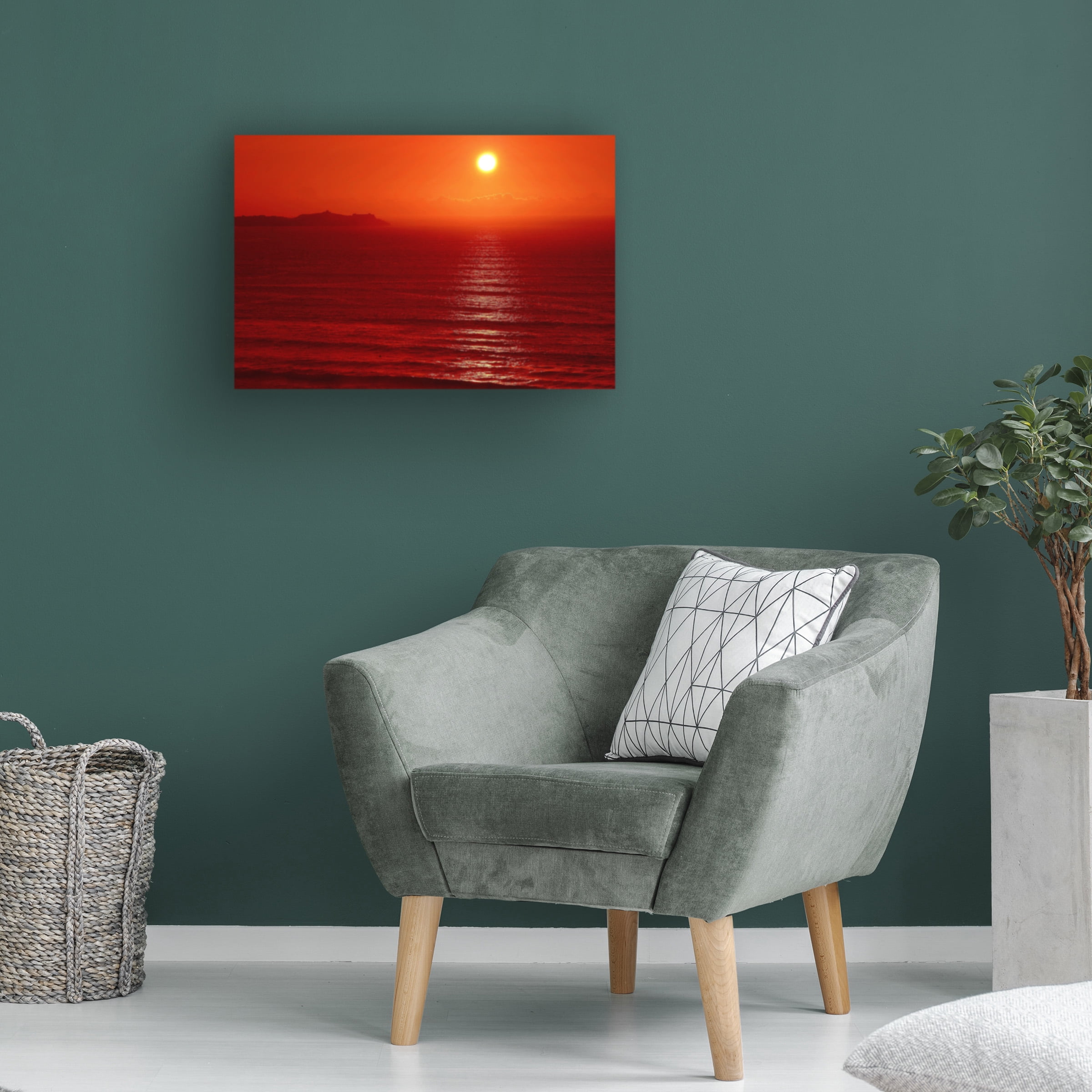 Stephen Walton 'Red Seascape' Canvas Art