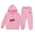 thumbnail image 4 of Byoo Big Girl's Outfits Cherry Print Long Sleeve Hoodie Sweatpants Kids Sweatsuit, 4 of 4