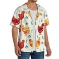 thumbnail image 4 of Wukai Flower Chicken Men's Casual Short-Sleeve Button Down Shirt - Lightweight Summer Dress Shirt for Daily Wear-XX-Large, 4 of 7