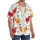 thumbnail image 2 of Balery Flower Chicken Camisa Casual de Manga Corta con Botones para Hombre, Texturizada, Estilo Cubano, para Playa, Verano-Small, 2 of 5