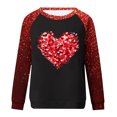 thumbnail image 4 of Womens Hearts Print Tunic Tops Crewneck Raglan Long Sleeve Loose Valentines Day Sweatshirts Pullover Blouses (XL, Red 08), 4 of 4