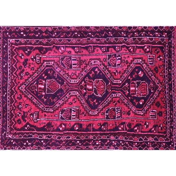 Ahgly Company Indoor Rectangle Persian Pink Traditional Area Rugs, 5' x 7'