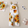 thumbnail image 5 of URMAGIC Girls Sunflower Print Overalls Jumpsuit with Pocket Suspender Pant Toddler Summer Clothes Outfit 18 Months- 6 Years, 5 of 11