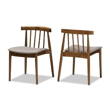 Baxton Studio Wyatt Mid-Century Modern Walnut Wood Dining Chair (Set of 2)