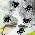 thumbnail image 3 of Halloween Spiders Web and Spiders Decoration Set for Indoor & Outdoor Use, 3 of 5