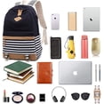 thumbnail image 5 of Mochila escolar de lona para niñas, mochila para computadora portátil universitaria, mochila escolar USB para niñas adolescentes de 17,7 pulgadas con puerto USB, 5 of 5