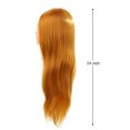 thumbnail image 3 of 24" Dummy Head 50% Real Human Hair Training Head Hairdressing Salon Head + Clamp Holder Hairdressing Practice Head Golden Yellow, 3 of 5