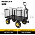 thumbnail image 4 of Elleree 880LB Capacity Steel Garden Carts Heavy Duty,Outdoor Utility Push Yard Wagon Wheel Barrow with Removable Sides and Liner, 4 of 13