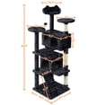 thumbnail image 4 of Yaheetech 62.5"H Cat Tree Tower with 3 Scratching Posts, Black, 4 of 11