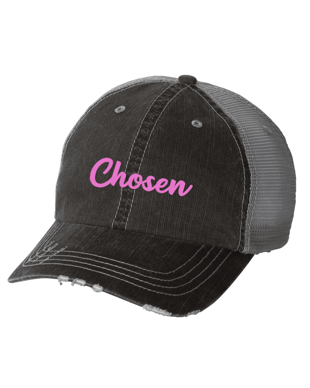 Women's Christian Chosen Embroidered Baseball Cap, Black