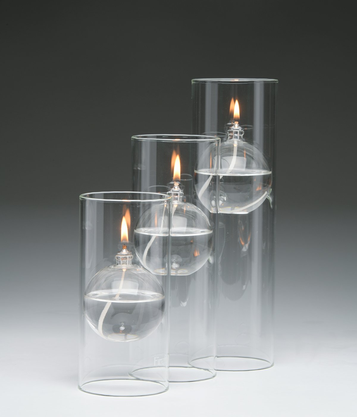 Firefly Modern Transcend Glass Oil Lamp, Bliss Candle, 8-3/8 in Hurricane Holder, 2-Piece