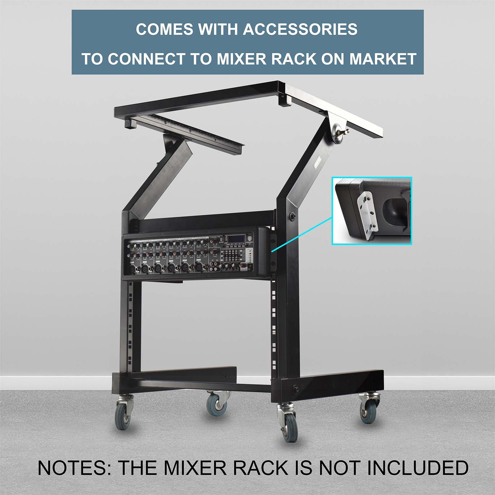 PRORECK MX8 - Beginner's DJ Controller Set with Built-In Amplifier, 8 Channels Mixer Microphone