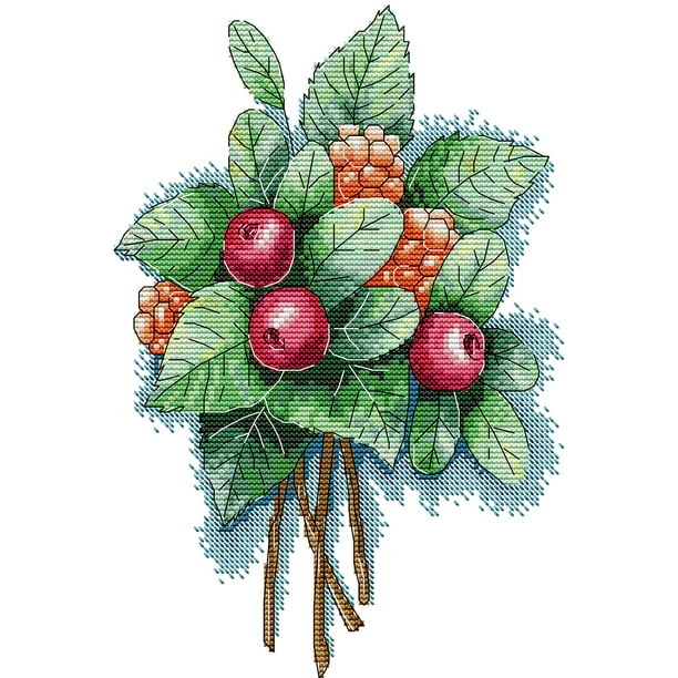 Hilo de bordar Eco-algodón parcial 14CT Impreso Otoño Fruta Punto de cruz (J624 FLhrweasw Nuevo